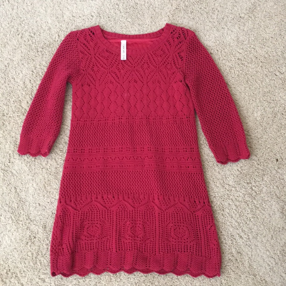 Full sleeves dark red/burgundy dress